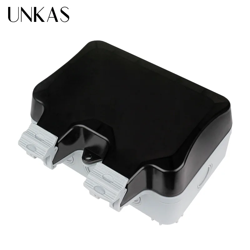 Водонепроницаемая уличная настенная электрическая розетка UNKAS IP66 16 А двойная