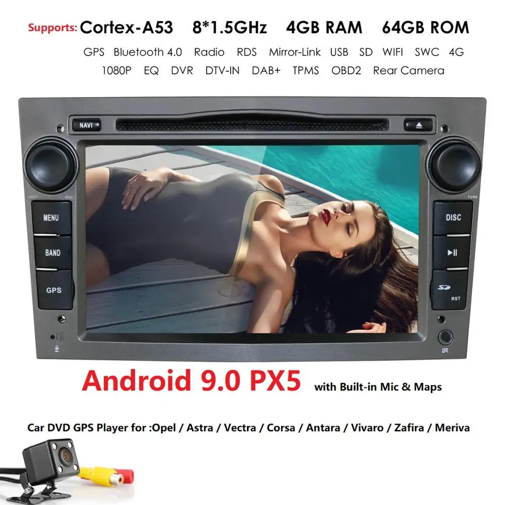 

DSP IPS 2 Din 4G 64G Octa Core 7'' Android 9 Car DVD Radio Player For Opel Astra Vectra Antara Zafira Corsa GPS Navi Wifi stereo
