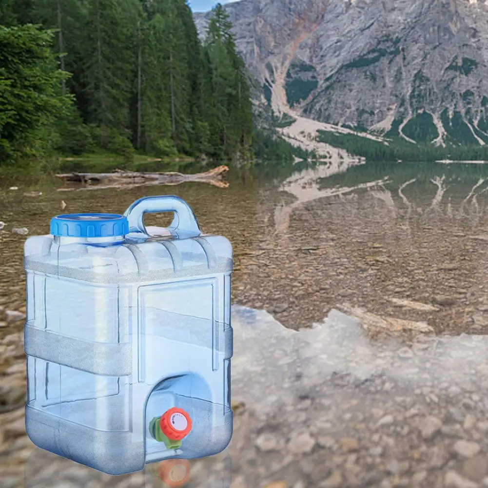 15L 20L чистой воды Пластик ведро дома контейнер для хранения воды с крышкой автомобиля само-вождение с краном минеральной бочка для воды