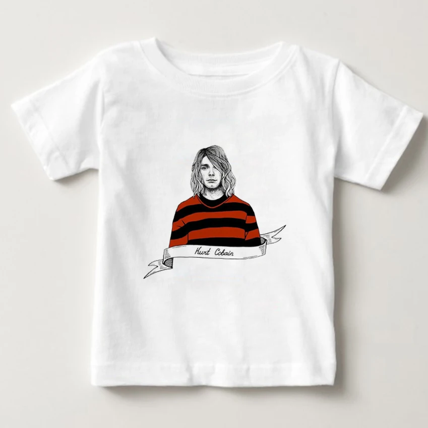 

2020 Summer New Fashion T-Shirt Kids Short Sleeve T-shirt Kurt Cobain Nirvana Rock Funny T Shirt Boy girl Cotton T-shirt HipHop