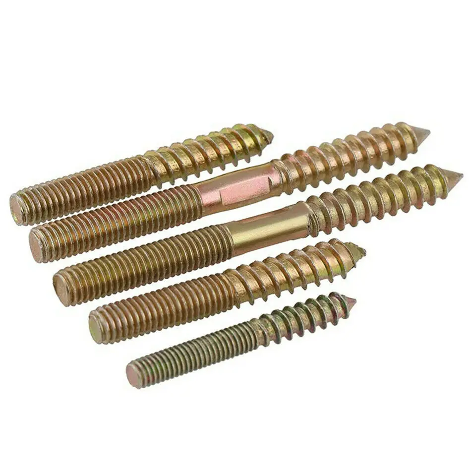 M6 M8 Hanger Bolts Double Ended Thread Lag Screws Wood Screws  Furniture Fixing Self Tapping Screws Color Zinc Plated