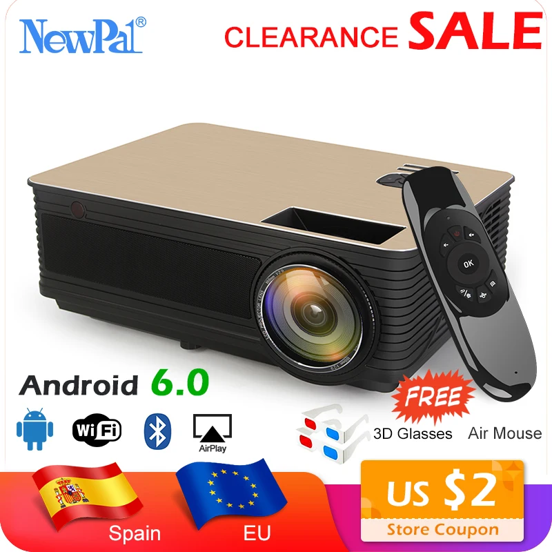 TD86 проектор Newpal 4000 люмен Full HD 1280*800p домашний кинотеатр (Android 6 0 wifi опционально) с VGA
