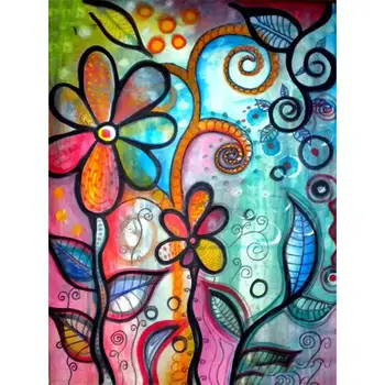 

5D Diamond Painting Mosaic Full Round Drill Rhinestone Art Abstract Flower Cross Stitch Leisure DIY Kits Art Home Decor Picture