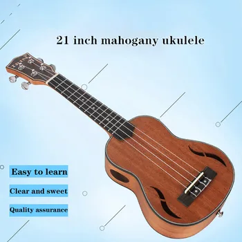 

4 String Ukulele Guitar 21 Inch Walnut Wood Mahogany Educational Musical Concert Instrument Toy for Kids Christmas Gift