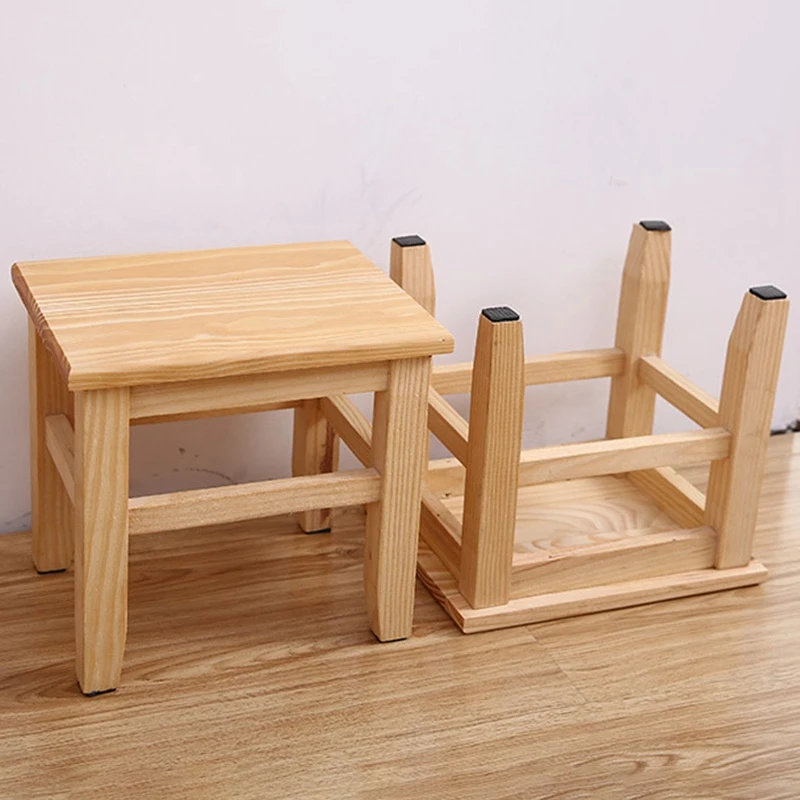 Multi-Function Solid Wood Shoe Bench Stool Children'S Adult Stool Living Room Home Small Bench Sofa Tea Table Chair On-Slip Bath