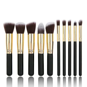 

10 make-up brush,5 big 5 small make-up brush, black silver mini-piece, five small ten-way make-up brush set