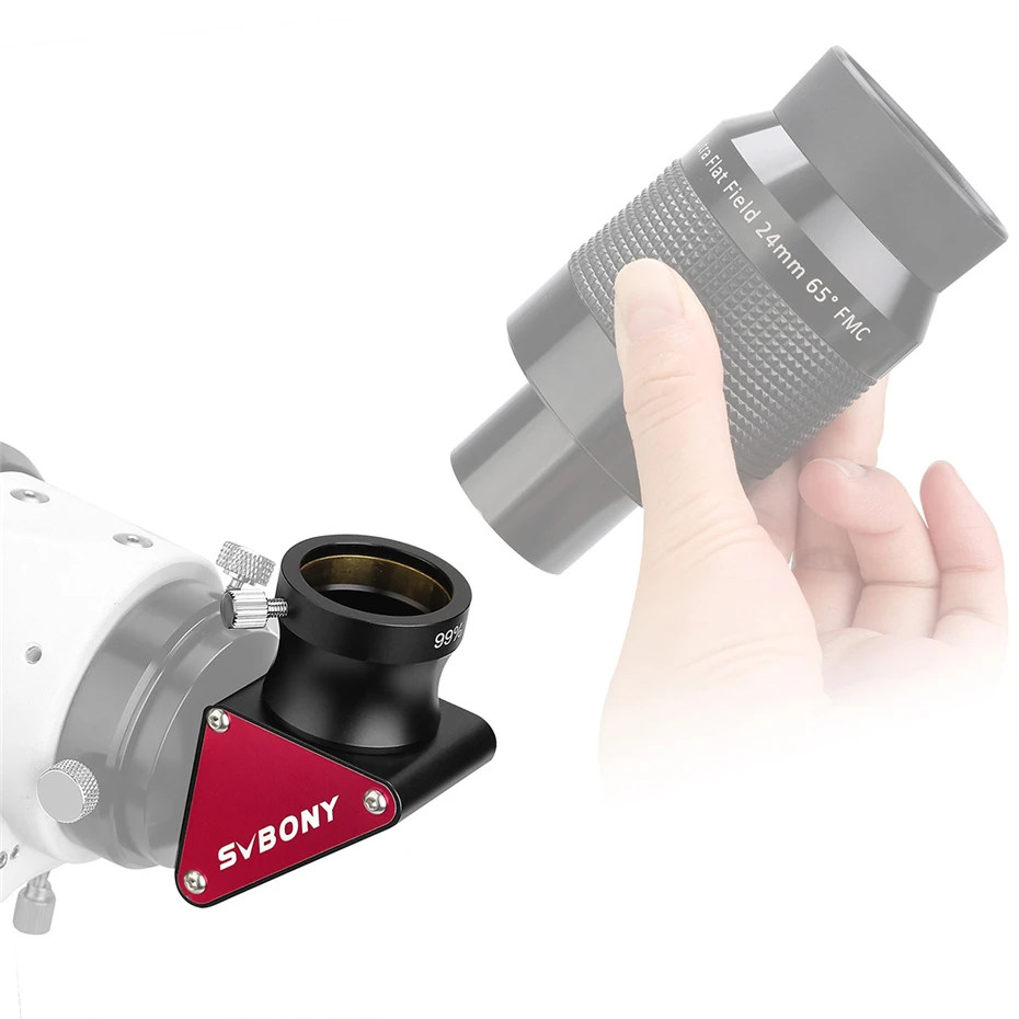SVBONY SV188P Telescope 1.25'' 90 Degree Dielectric Mirror Diagonal 99% Reflectivity Dielectric Coatings 6