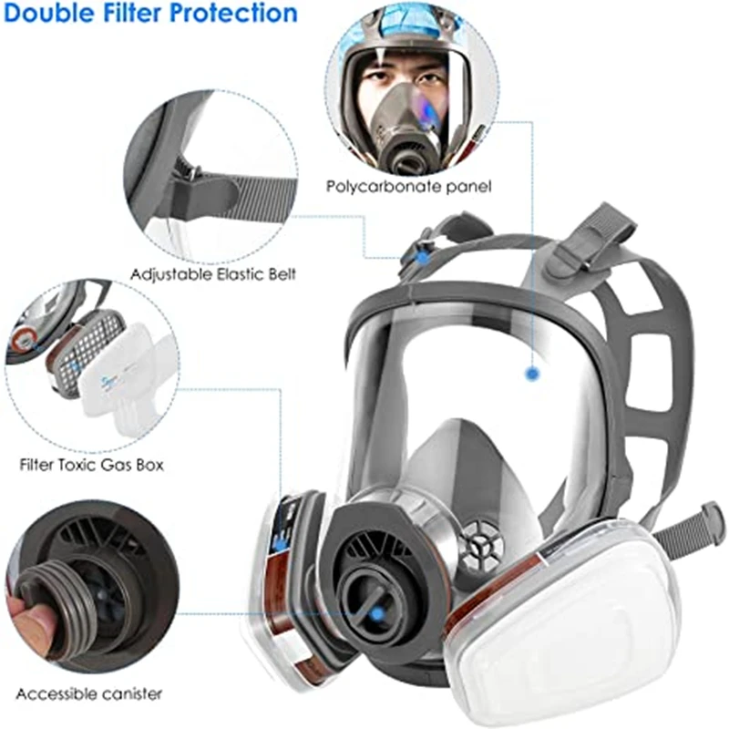 Gas Mask Acid/Organic/Ammonia 6800 Full Face Respirator Paint Chemical Pesticide Laboratory Anti-dust Multifunction Filters |