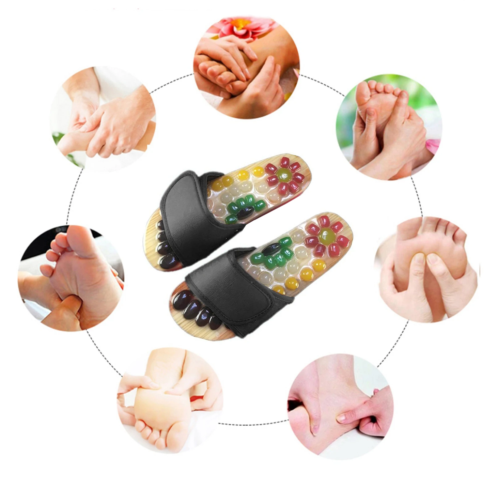 1 Pair Foot Massage Slipper Acupressure Foot Acupuncture Shoes Foot Reflexology Acupuncture Therapy Massager Walk Stone 1 Pair Foot Massage Slipper Acupressure Foot Acupuncture Shoes Foot Reflexology Acupuncture Therapy Massager Walk Stone