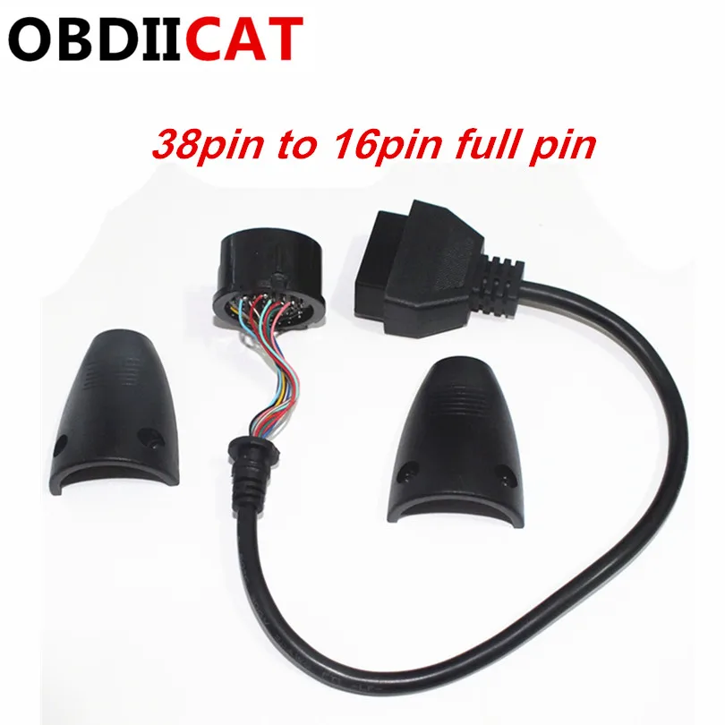 Полный 38pin до 16pin OBD2 разъем для B-en-z 38 Pin OBD2 16 Pin гнездовой адаптер Соединительный кабель 38pin для M-cer-des Полный 38pin до 16pin OBD2 разъем для B-en-z 38 Pin OBD2 16 Pin гнездовой адаптер Соединительный кабель 38pin для M-cer-des