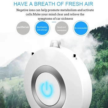 

Wearable Air Purifier Necklace Mini Portable USB Air Cleaner Negative Ion Generator Low Noise Air Freshener