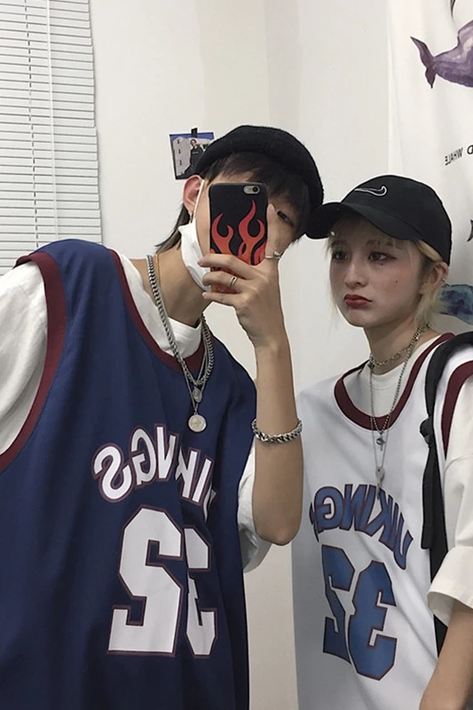 Летние корейские Ins Harajuku уличные хип хоп без рукавов принт буквы жилет свободная футболка Топы Мужская Женская майка из полиэстера 30bx