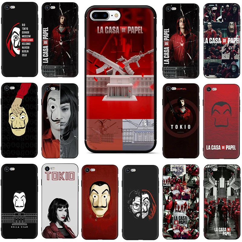 

TV series case for iphone 6 6S 7 8 PLUS Money Heist House Paper phone cover cases for iphone X XR XS MAX fundas soft tpu coque