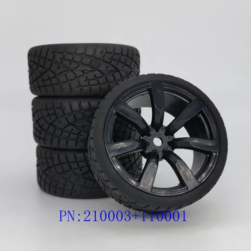 4 Pz 1/10 Rc Gomma Morbida Touring Pneumatico Pneumatico Cerchione Per 1:10 Touring Car Car Soft Tire