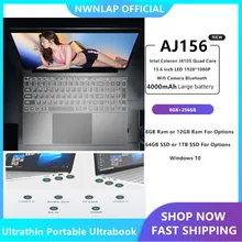 Ноутбук, 12 Гб ОЗУ + 256 Гб SSD, ноутбуки 15,6 дюймов 1920x1080P Intel Celeron J4105 CPU Quad Core USB 3,0, распродажа