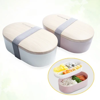 

2-layer Japanese Microwavable Lunch Boxes Wood Bento Box for Kids Porta Comida Children Fruit Snack Case Portable Food Container