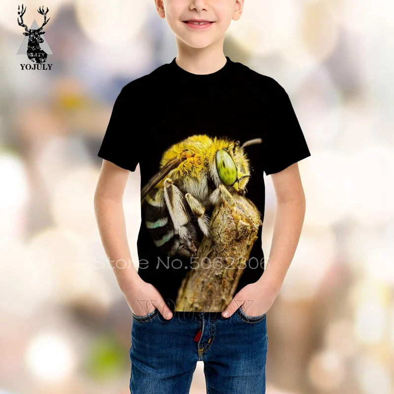 1 3D print girls boy bee t shirt fashion off white Anime Harajuku t-shirts modis kids O-neck Short Sleeve Hip Hop streetwear tops - Цвет: 1