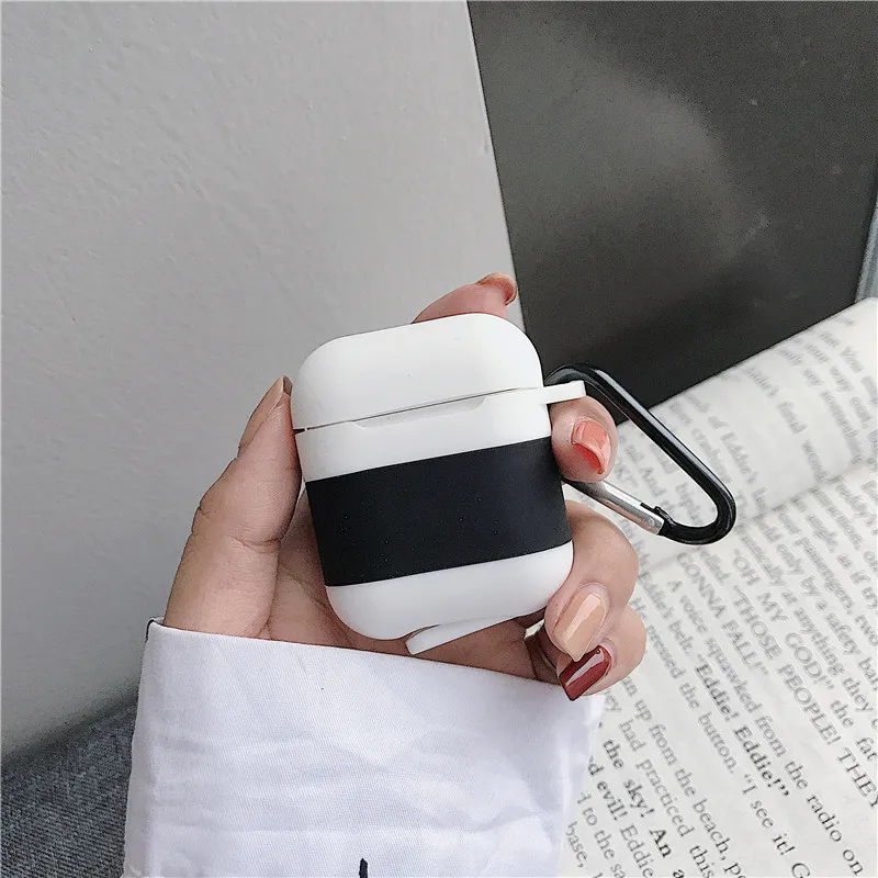 Чехол для AirPods с милым рисунком лимонного чая Vitasoy Milk силиконовый защитный чехол для наушников Airpods 2 с крюком аксессуары для AirPods - Цвет: White+Black