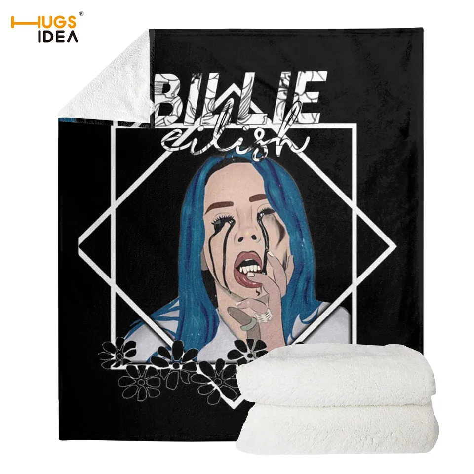 HUGSIDEA супер мягкое Фланелевое Флисовое одеяло Billie Eilish с принтом, одеяло для дивана, весеннее теплое полиэфирное одеяло
