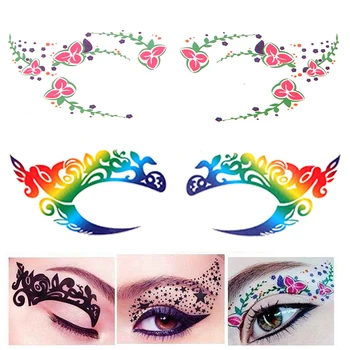 

Temporary Eye Tattoo Stickers Waterproof DIY Flash Disposable Eyeshadow Eyeliner Face Sticker Halloween Makeup Tool