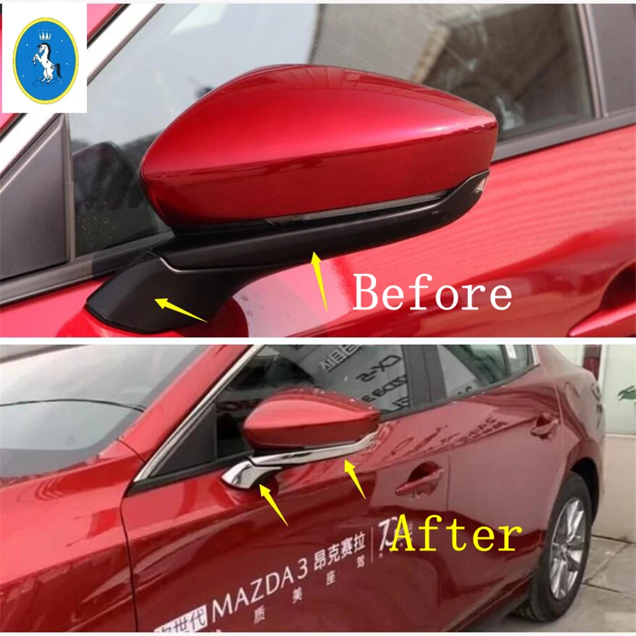 

Yimaautotrims Auto Accessory Side Door Rearview Mirror Rubbing Strip Cover Trim Overlay Strip Fit For Mazda 3 2019 2020 ABS