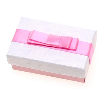 

Small Fresh Bow Jewelry Box Necklace Pendant Earrings Cardboard Jewelry Boxes Korean Aestheticism Simple Jewelry Storage Boxes