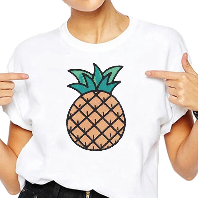 ERNESTNM Lovely T-shirt Summer Short Sleeve O-neck Tops Loose Casual Ladies Tees Cartoon Fruit Print Clothes Fashion | Женская одежда