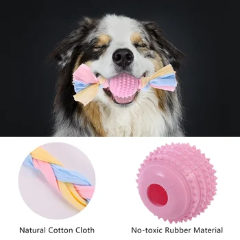 

Squeak Toys Dogs Chewers Puppy Durable Chew Cute Game Non-Toxic Teeth Training Chewing Sets Bone Shaped Pet Rubber Tooth Clean