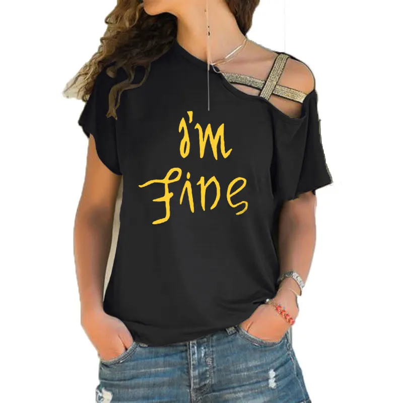 Футболка I'm Fine Ambigram женские футболки с графическим рисунком топы Min Yoongi Женская