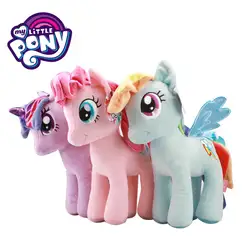 Настоящая плюшевая кукла My Little Pony, игрушки принцессы, аниме, плюшевая мягкая Единорог, радужная лошадь, подарок на день рождения для