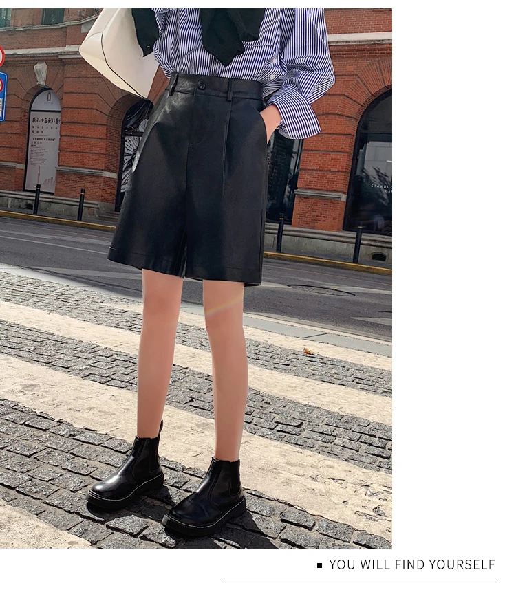 Европейская и американская мода PU lederhosen женская новая зимняя одежда свободные кожаные брюки с высокой талией от 5 до 9902