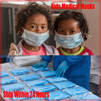 

50Pcs 3 Layer Disposable Protective Face Mouth Masks Anti Influenza Bacterial Facial Dust-Proof Safety Masks with CE FDA kids
