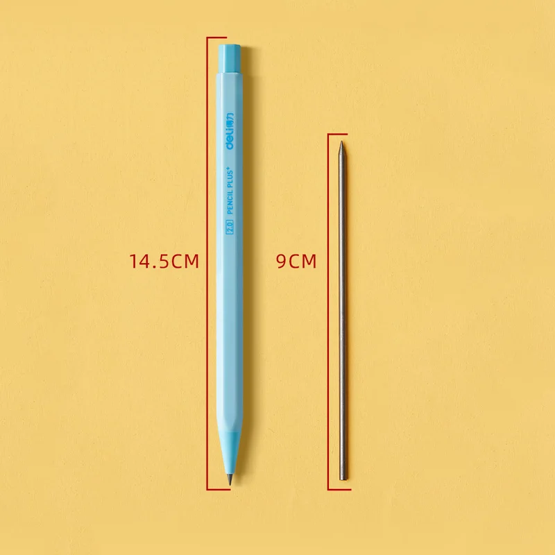 Deli Mechanical Pencil 2.0mm Lead HB 2B Sketch Writing Automatic Pencil Refills for Kids Stationery with Sharpener Pencil 6