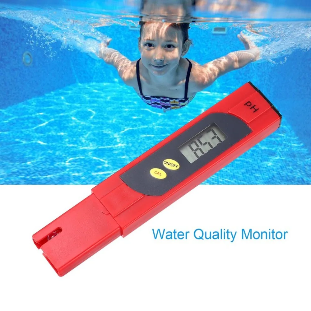 Protable LCD Digital PH Meter 0-14PH Pen Tester Accuracy 0.01 for Aquarium Pool Water Quality Monitor Aquiculture Hydroponics