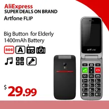 Artfone – téléphone portable débloqué à gros boutons pour personnes âgées, smartphone débloqué avec bouton d'urgence SOS, batterie 1400mAh 