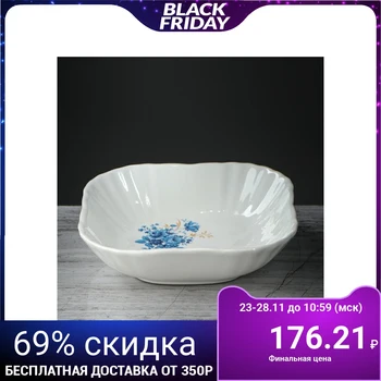 

Salad bowl "Zephyr", large, white with decal, 0.4 L