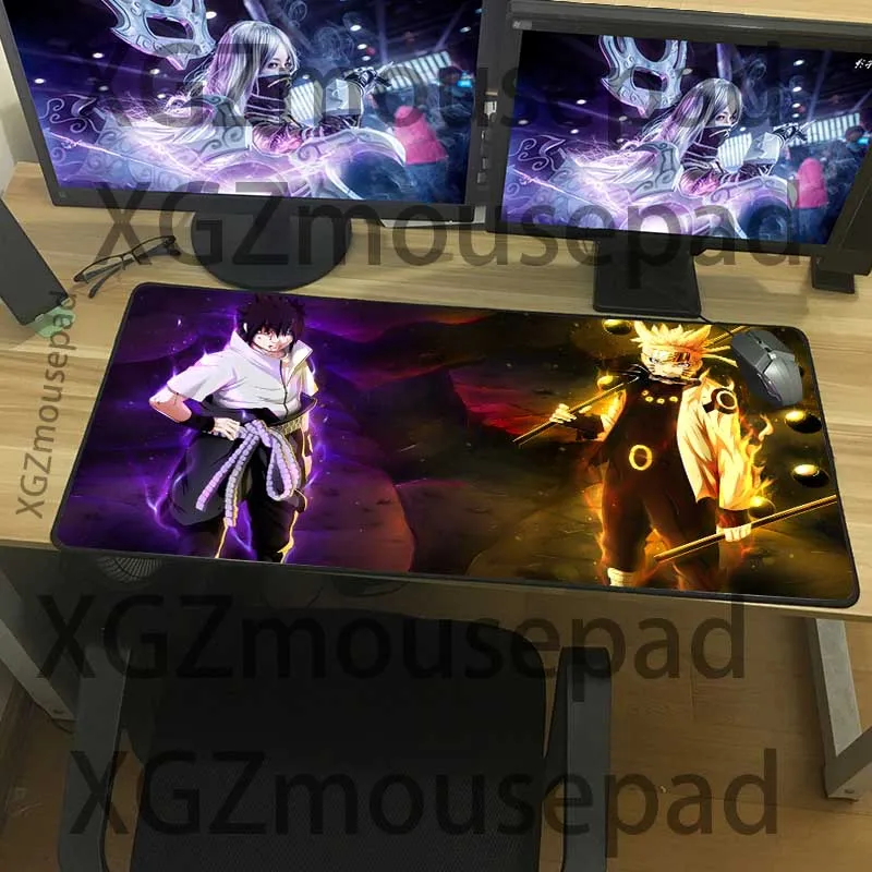 XGZ Naruto Sasuke Экстра большой коврик для мыши черный изысканный замок край