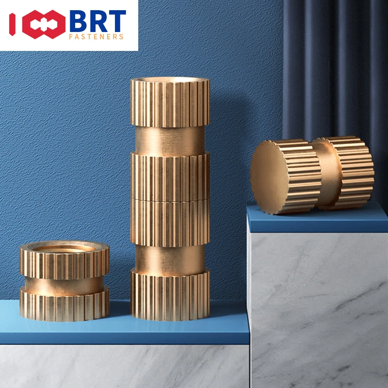 

100/20/10/5pcs M3 M4 M5 M6 M8 Brass Hot Melt Inset Nuts Heating Molding Thread Double Twill Knurled Injection Copper Inserts Nut