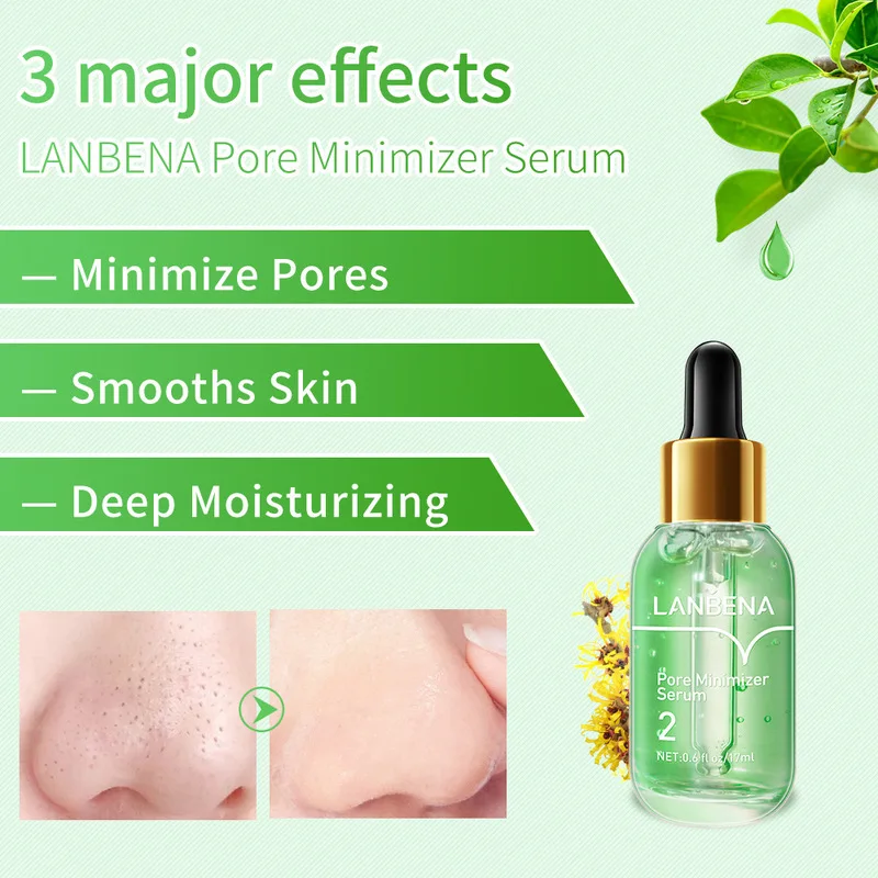 LANBENA Pore Minimizer Serum Skin Care Shrink Pores Peeling Acne Treatment Refining Essence Deep Cleaning Smooth Relieve Dryness | Красота и