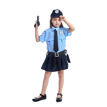 

Girls Cute Police Costume Children Cosplay Uniform Halloween Costume For Kids Carnival Party Suit With Hat Cute Girls Tiny Coole