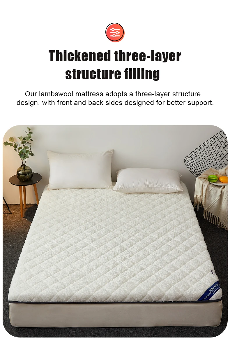 Floor Tatami Keep Warm In Winter Mattresses Foldable Lambswool Matress 3-4cm Thicken Bed Mat for Single Double King Queen Size