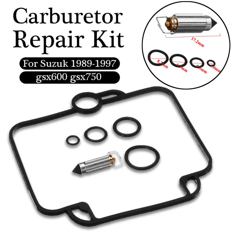 

For Suzuki gsx600 gsx750 1989-1997 Metal Replacement Carburetor Repair Kit O-Rings Float Valve Rebuild Gaskets Durable