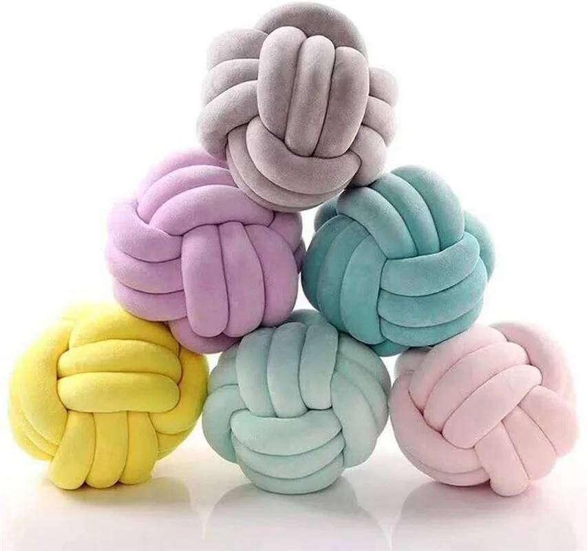 

Soft Knot Pillow Ball Cushions Bed Stuffed Pillow Home Decor Cushion Ball Plush Throw Knotted Pillow