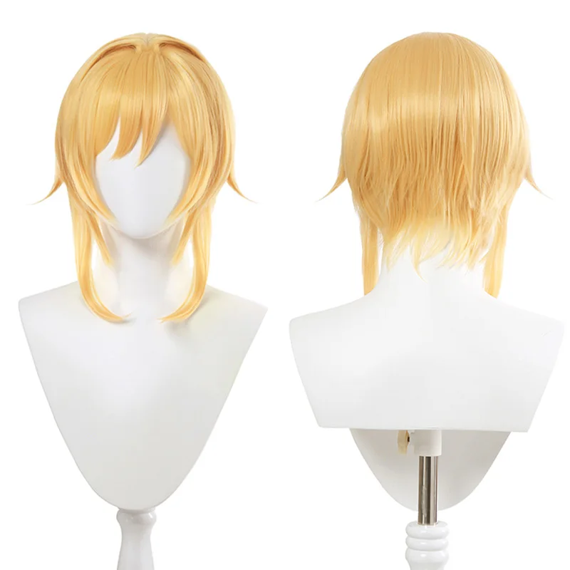 L-email wig Game Genshin Impact Ying Cosplay Wigs Traveler Kong Cosplay Blonde Braided Wigs synthetic hair wigs Heat Resistant Synthetic Hair Cos