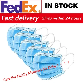 

FedEx IP 100Pcs Disposable Mask Anti-Pollution 3 Ply Protection Nonwoven Face Mask Mouth Masks Disposable Hygiene Mask