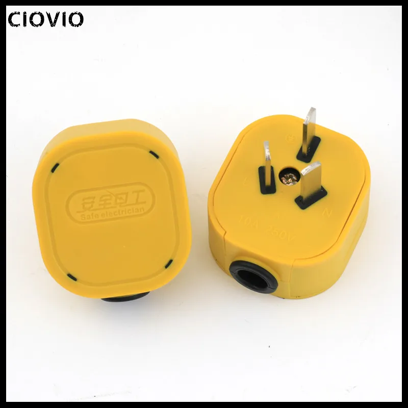 CIOVIO 10 шт. желтый трехполюсный взрывозащищенный прорезиненный огнестойкий и анти-напряжение разъем питания и разъем преобразования
