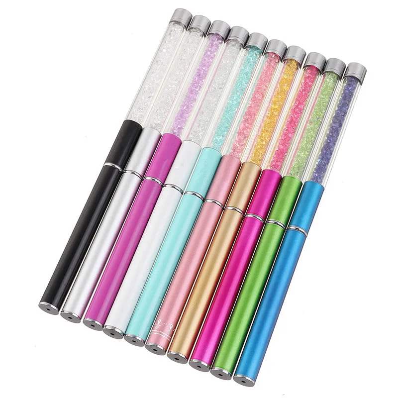 New Reusable Portable Eyelash Brush Cosmetic Mascara Wand Makeup Tool Pen Spiral Rhinestone Lash Brush 4