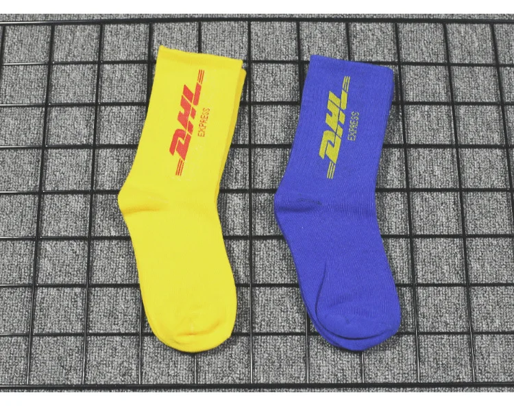 Anewmorn/мужские хлопковые носки с DHL буквами, мужские Модные уличные повседневные короткие носки для скейтборда в стиле хип-хоп