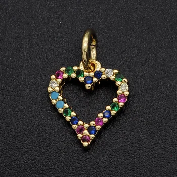 

11x10mm 100% CZ Zircon DIY Jewelry Small Heart Charm Pendant Wholesale Top Quality Jewellery Accessories
