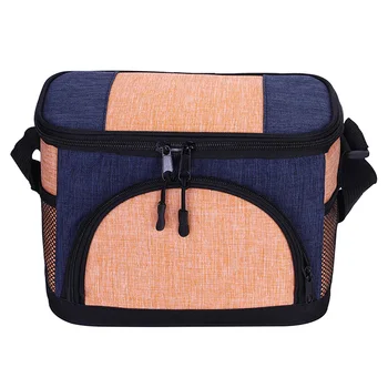 

With Mesh Pocket Leak Proof Waterproof Zipper Handheld Insulated Durable Lunch Bag Heat Preservation Oxford Cloth School Picnic